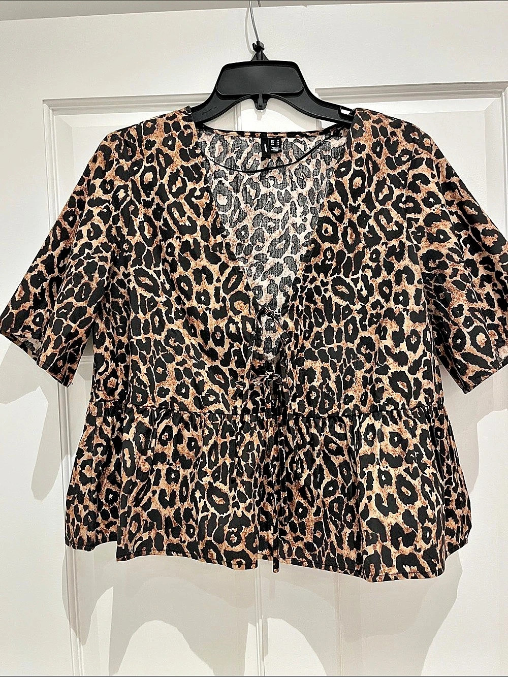 Leopard Print Peplum Blouse